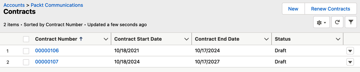 Figure 7.16 – Account with related contracts
