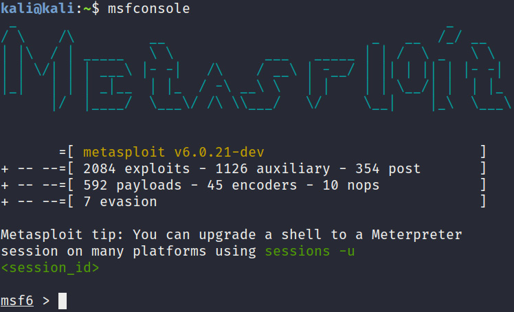 Figure 3.5 – The msfconsole banner

