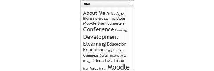 Figure 12.19 – The Blog tags block helps identify the topics
