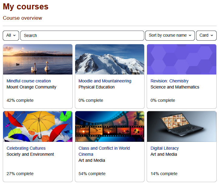 Figure 13.3 – Newly designed My courses page
