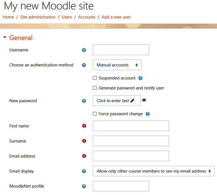 Figure 2.7 – The dialog for adding a user
