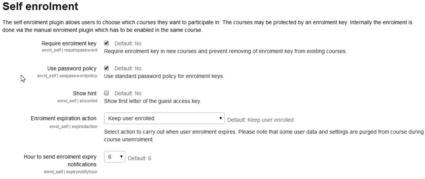 Figure 2.13 – The Self enrolment screen with customizable features for new users
