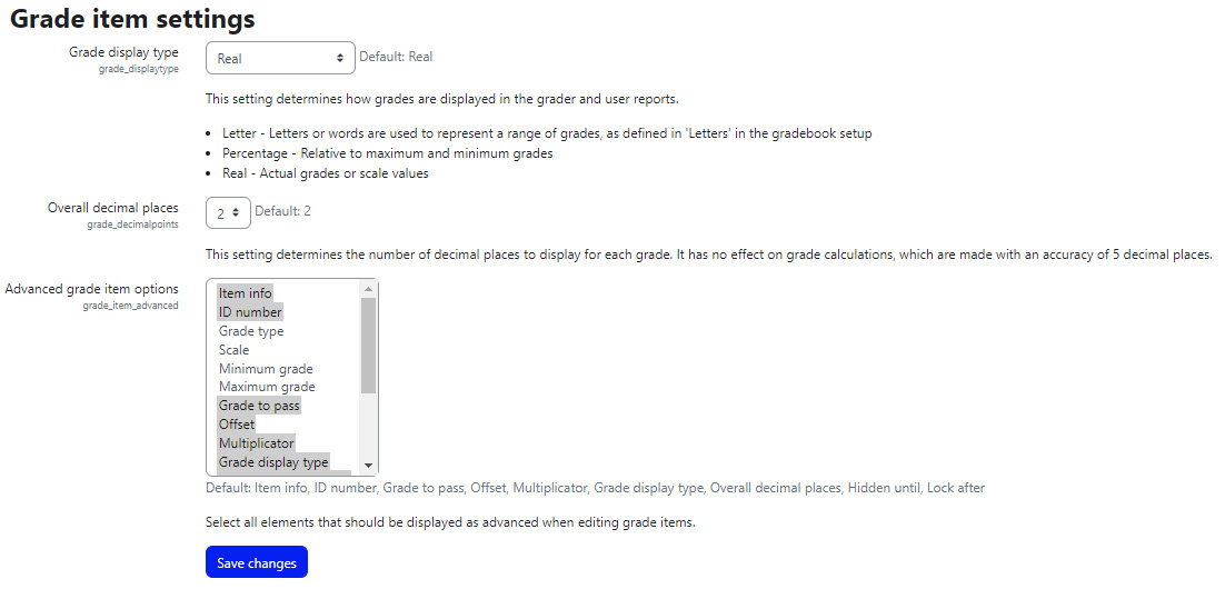 Figure 3.25 – Configuring the grade item settings
