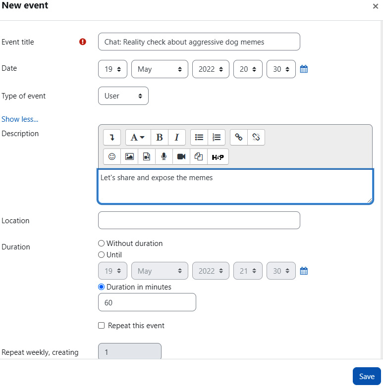 Figure 8.4 – Developing a description for the chat
