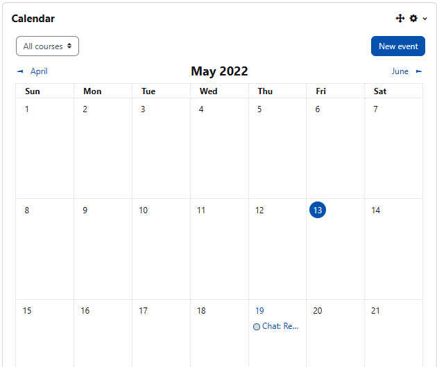 Figure 8.6 – How the chat appears in the Calendar block in the Dashboard
