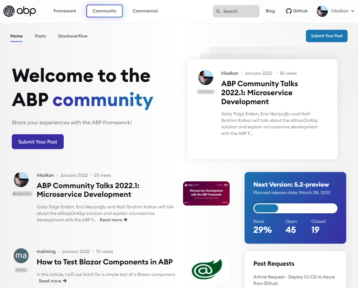 Figure 1.2 – The ABP Community website
