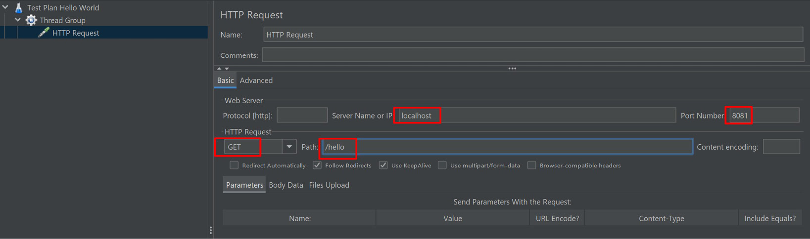 Figure 11.14 – JMeter – HTTP Request configuration
