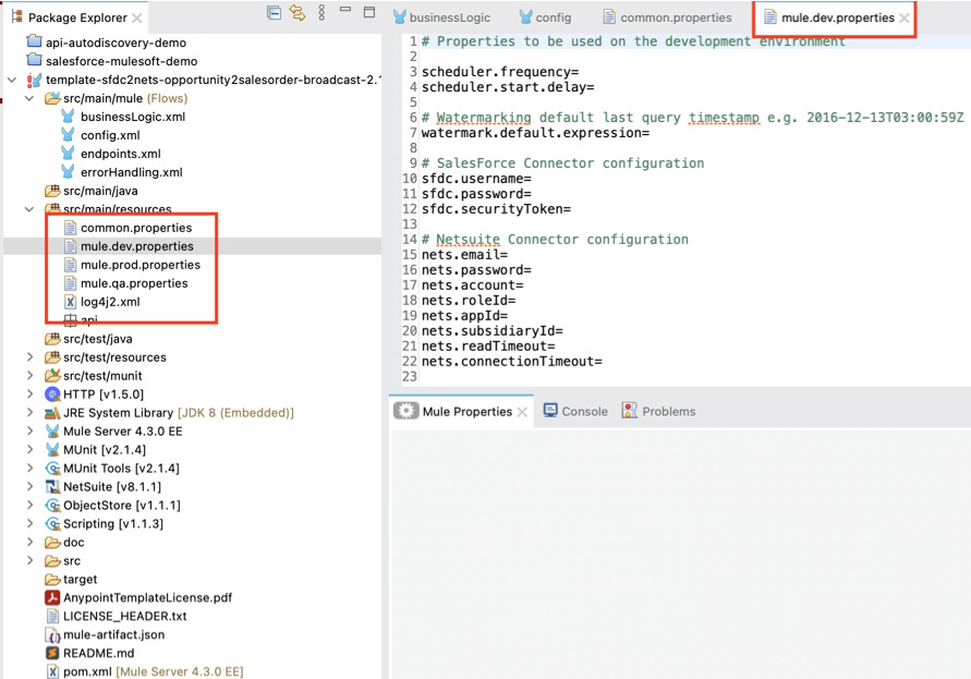 Figure 12.13 – Connector credentials in the properties file
