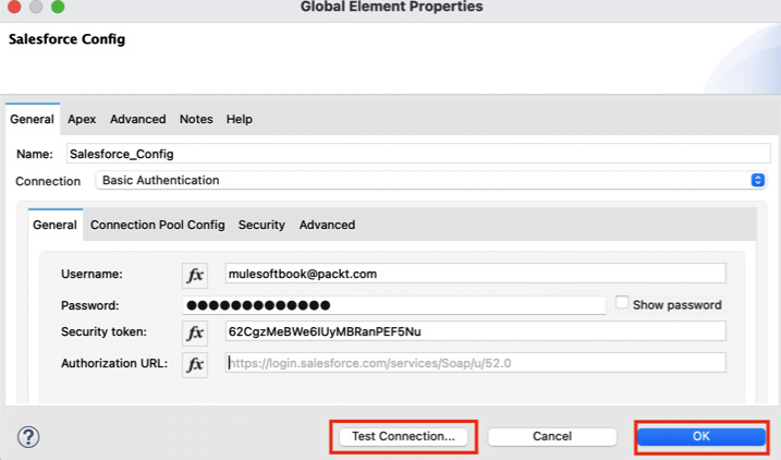 Figure 12.3 – Configuring the Salesforce connector
