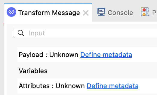 Figure 7.11: A closer look at Transform Message’s input
