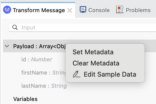 Figure 7.17: Payload options after right-clicking on it
