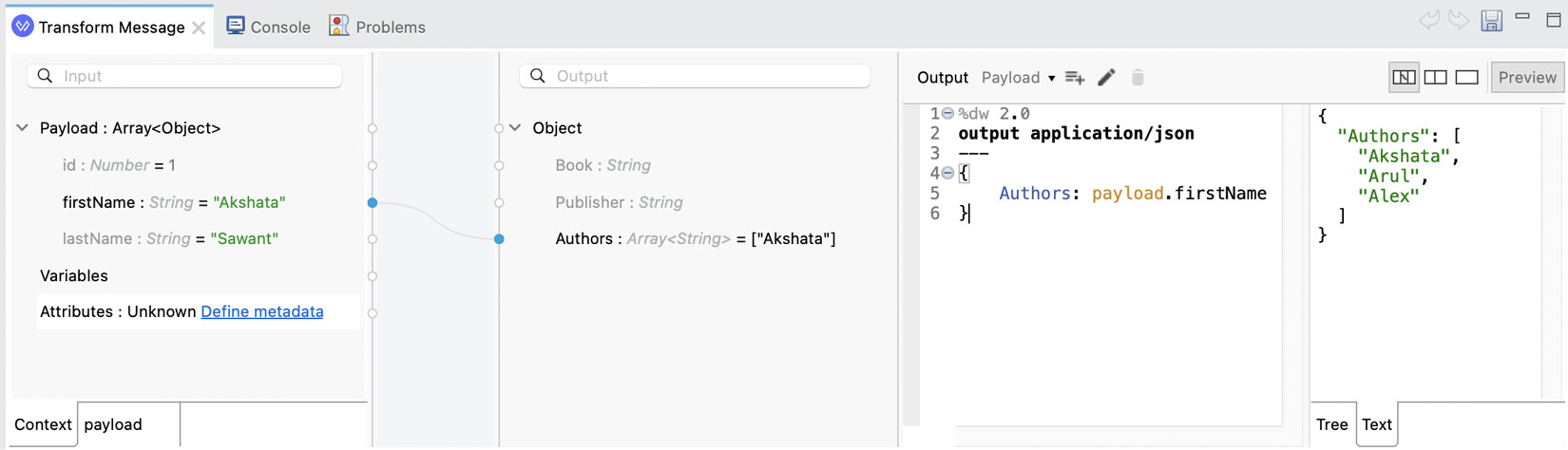 Figure 7.7: The Graphics view with the output’s preview
