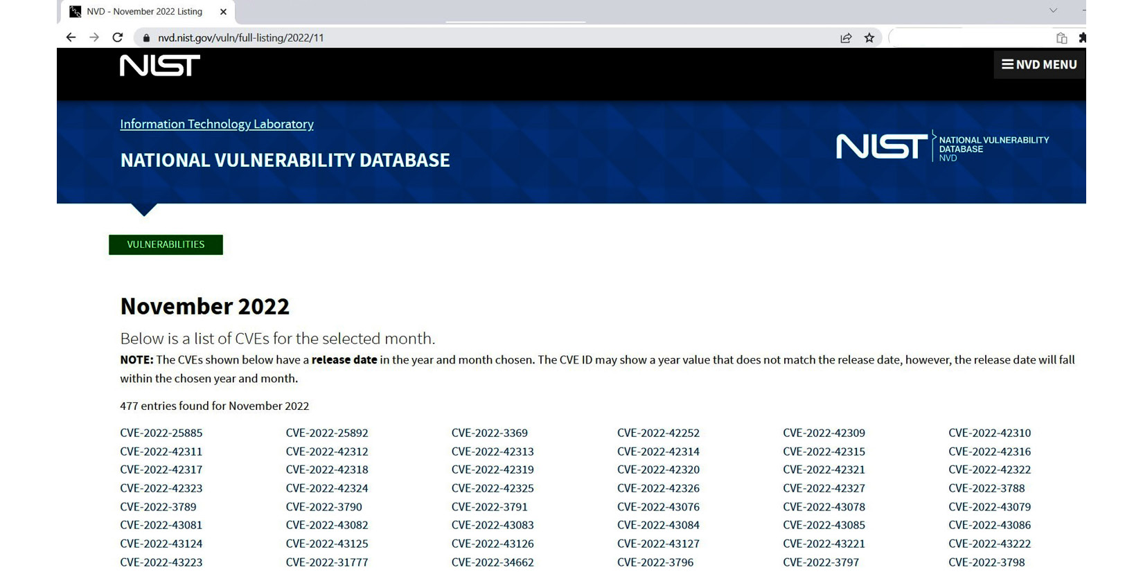 Figure 2.18 – National Vulnerability Database
