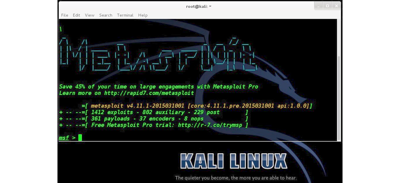 Figure 2.20 – Metasploit framework
