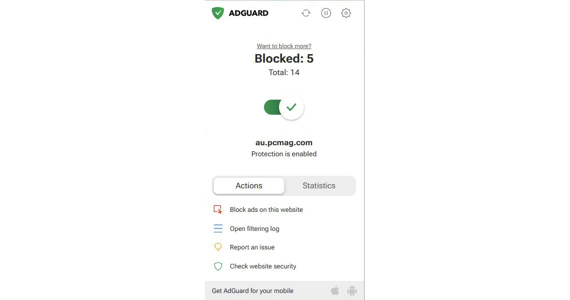 Figure 9.10 – The AdGuard browser extension to block ads
