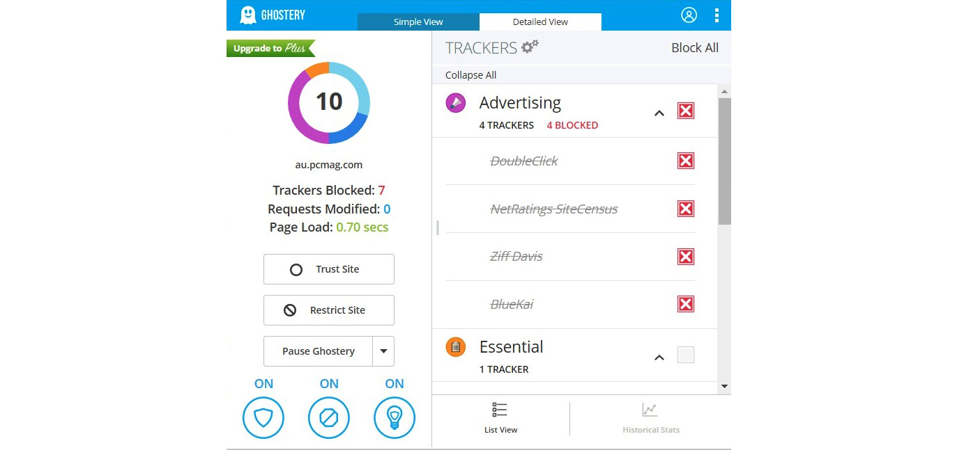 Figure 9.6 – The detailed view of Ghostery provides advanced features
