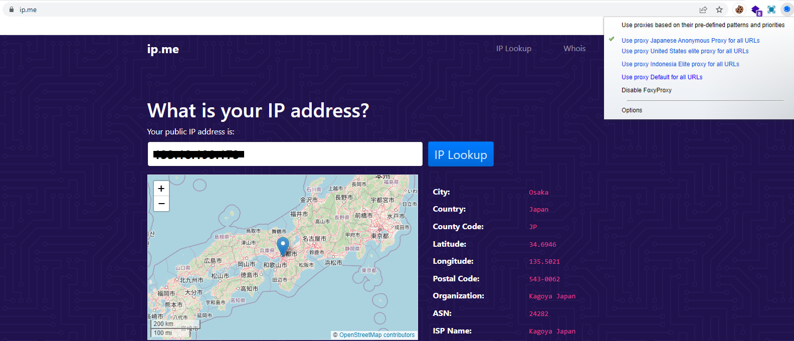 Figure 10.12: FoxyProxy helps to select the proxy server and redirect the traffic
