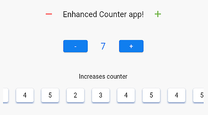 Figure 1.2 – The UI of our enhanced counter app
