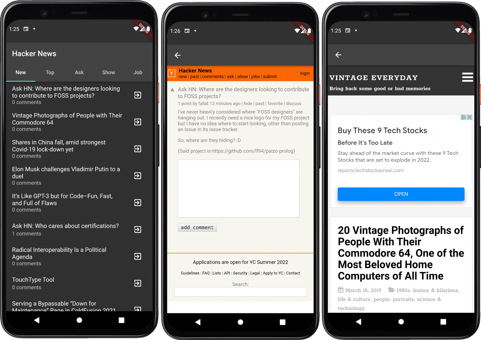 Figure 5.1 – Hacker News app
