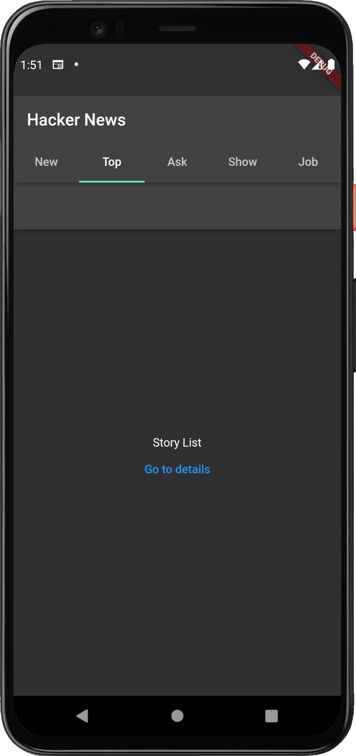 Figure 5.7 – Home view with tabs
