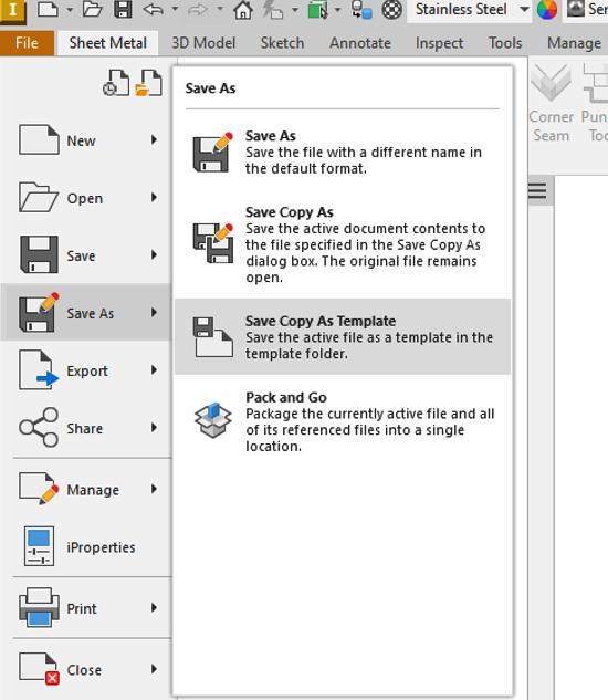 Figure 12.11: Save Copy As Template
