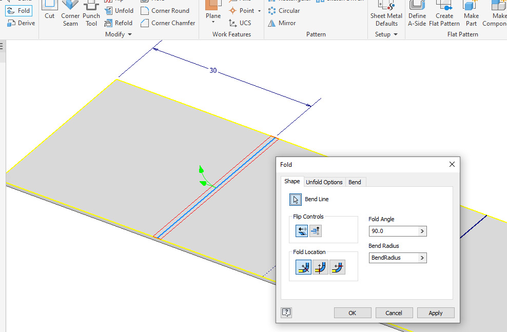 Figure 12.17: Fold to apply to a face
