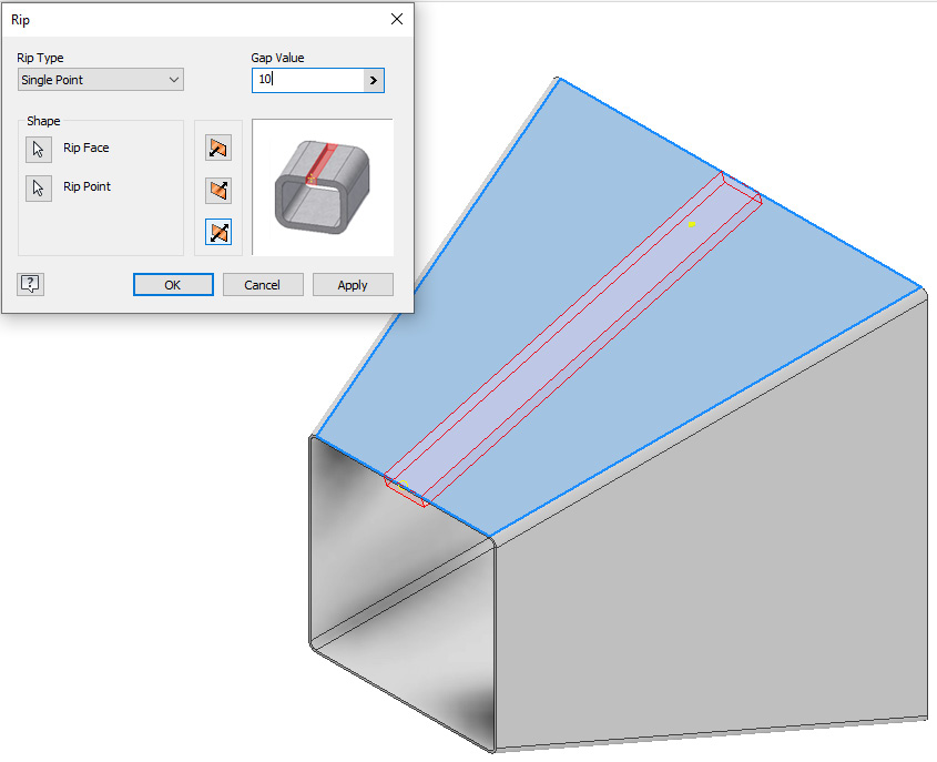 Figure 12.36: Rip face and rip point to select
