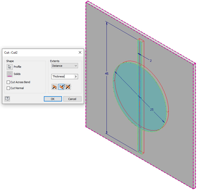 Figure 12.39: Cut applied to the sketch previously created
