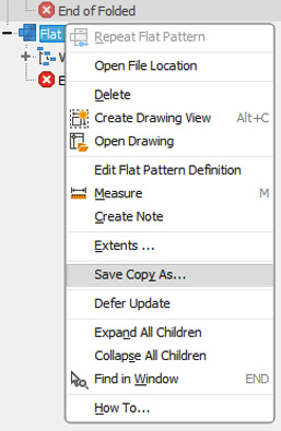 Figure 12.70: .dxf export of the Flat Pattern sheet metal part
