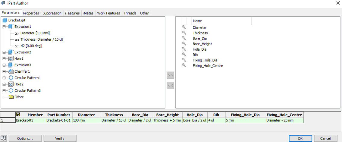 Figure 3.39: iPart Author menu
