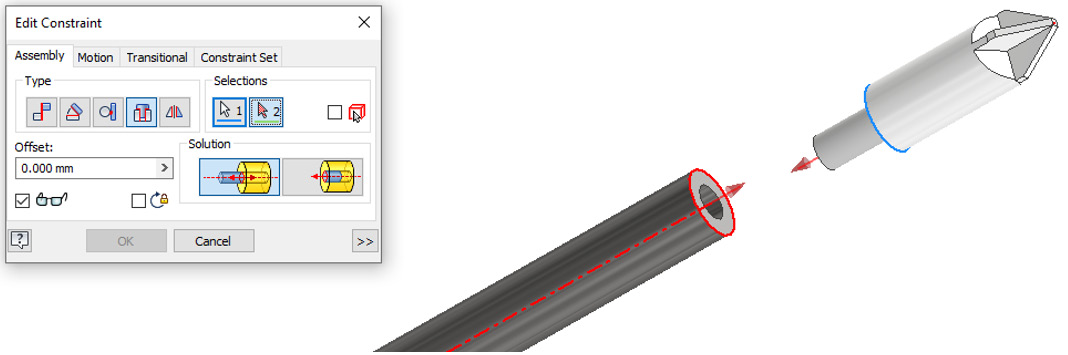 Figure 3.56: Insert:2 mate to be reapplied
