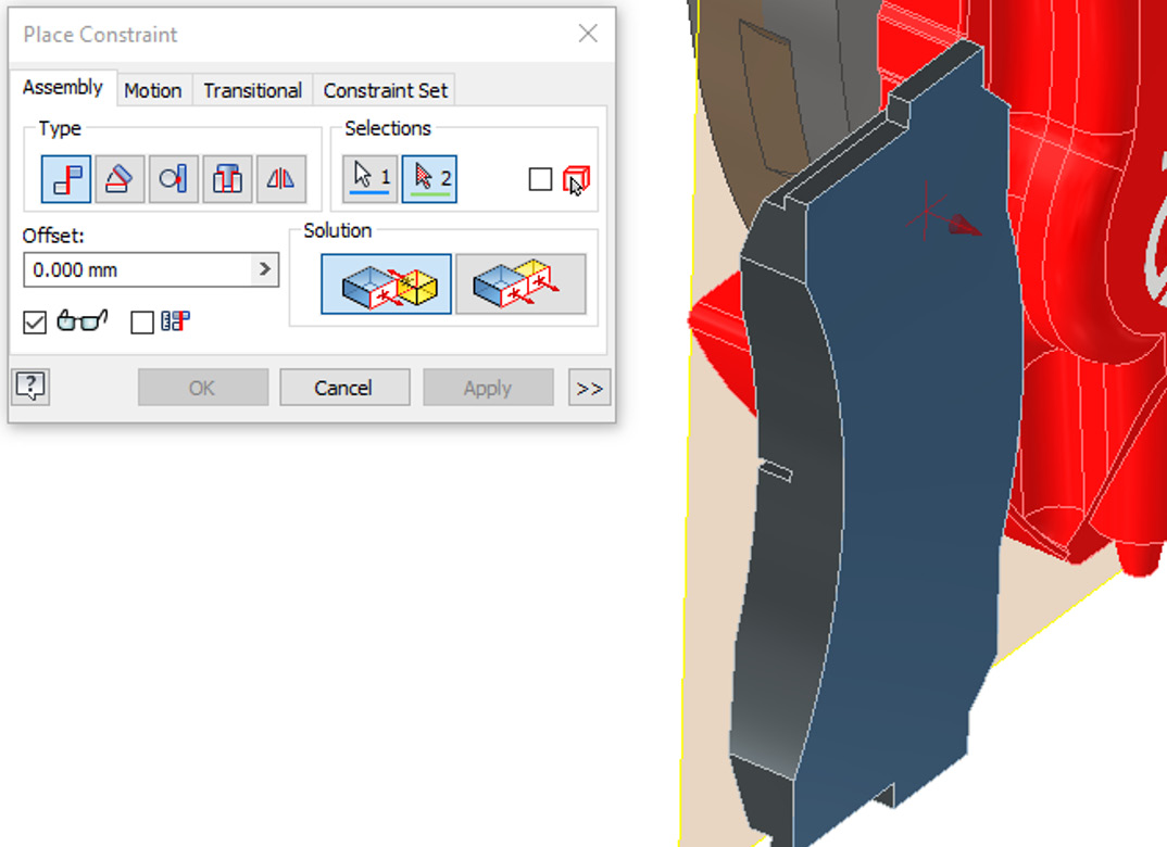 Figure 6.16: The first reference of BRAKE_PAD to select
