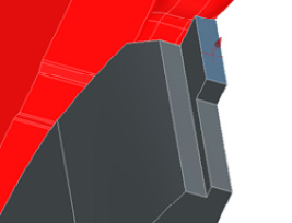 Figure 6.19: The top face of BRAKE_PAD selected as the first reference
