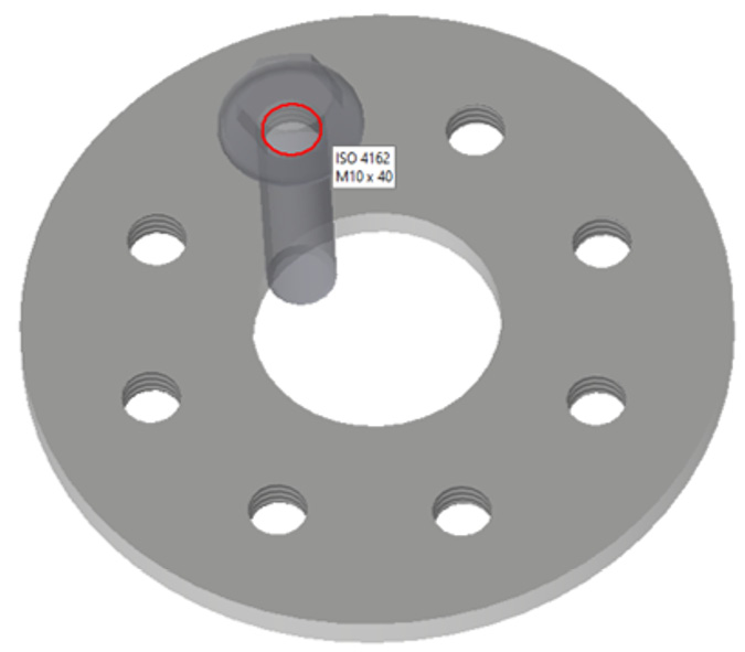 Figure 6.71: A preview of the fastener resized to the hole diameter

