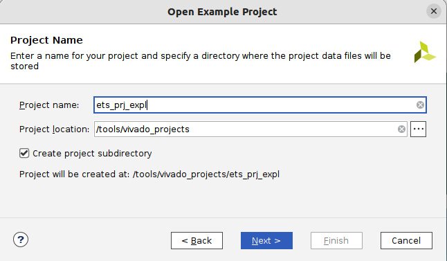 Figure 7.16 – Specifying the ETS SoC project details
