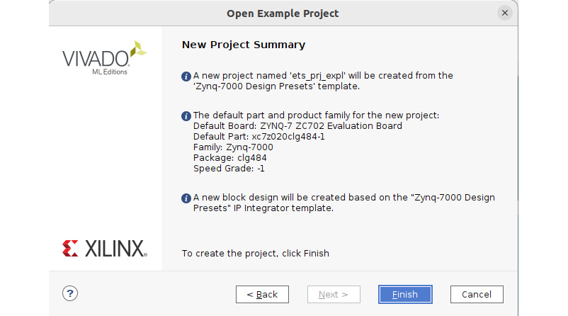 Figure 7.19 – The selected design preset summary for the ETS SoC project
