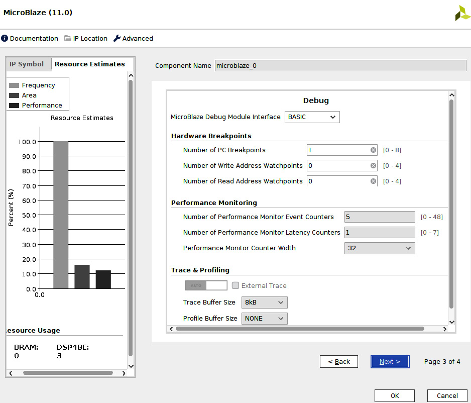 Figure 7.32 – Customizing the MicroBlaze processor for the ETS SoC (window three)
