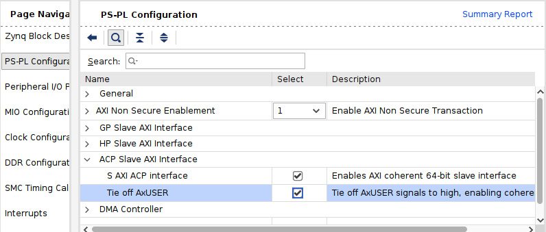 Figure 10.2 – Configuring the ACP slave AXI interface in the Vivado IDE
