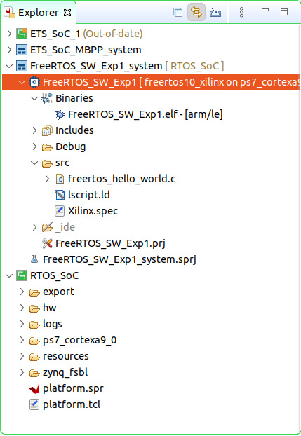 Figure 12.10 – FreeRTOS application project added in Vitis Explorer
