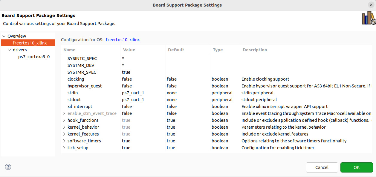 Figure 12.13 – The Board Support Package Settings window
