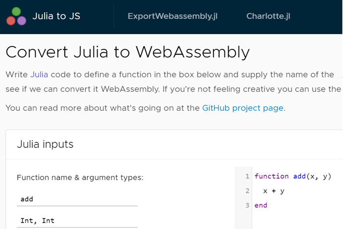 Figure 3.6 – Input for the WebAssembly conversion
