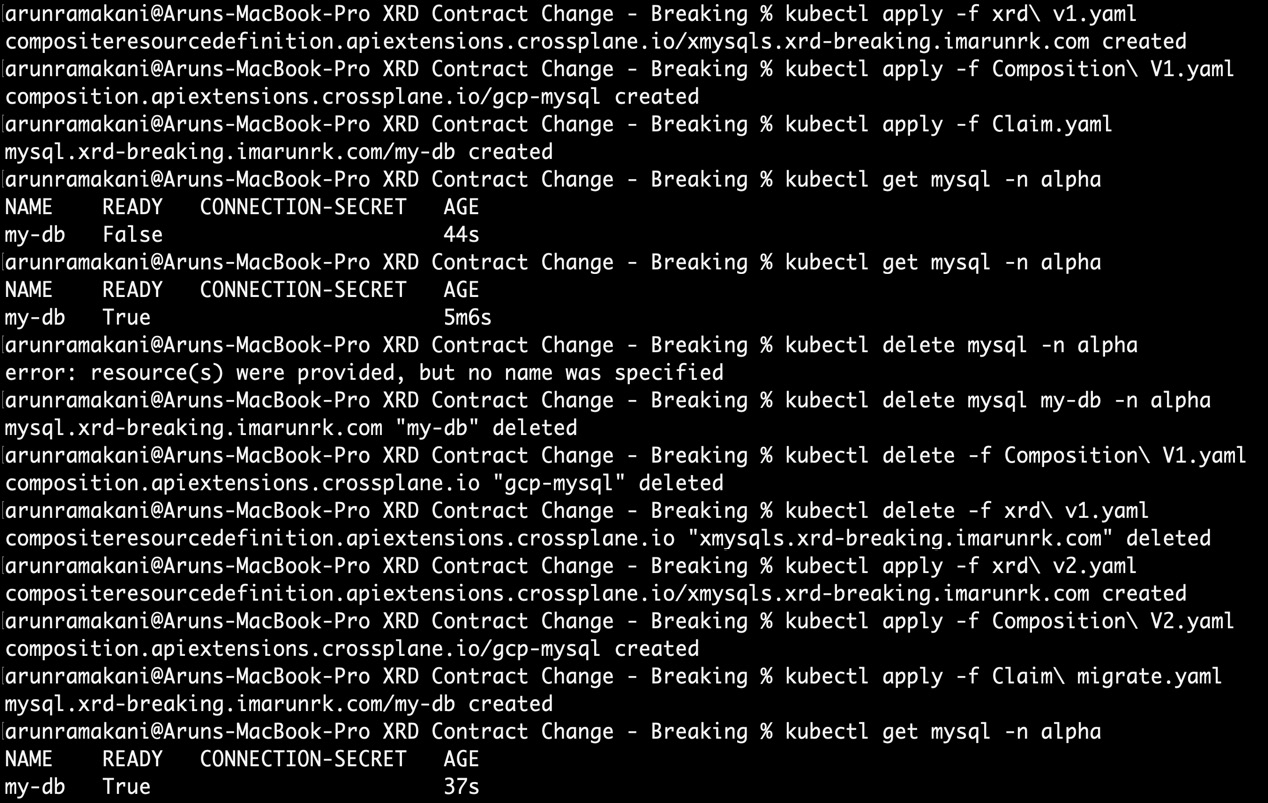 Figure 5.7 – XRD breaking changes
