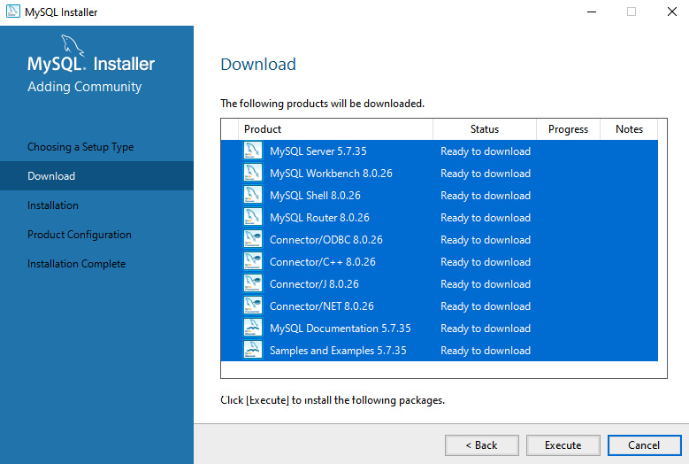 Figure 1.3 – Windows MySQL Installer: Download
