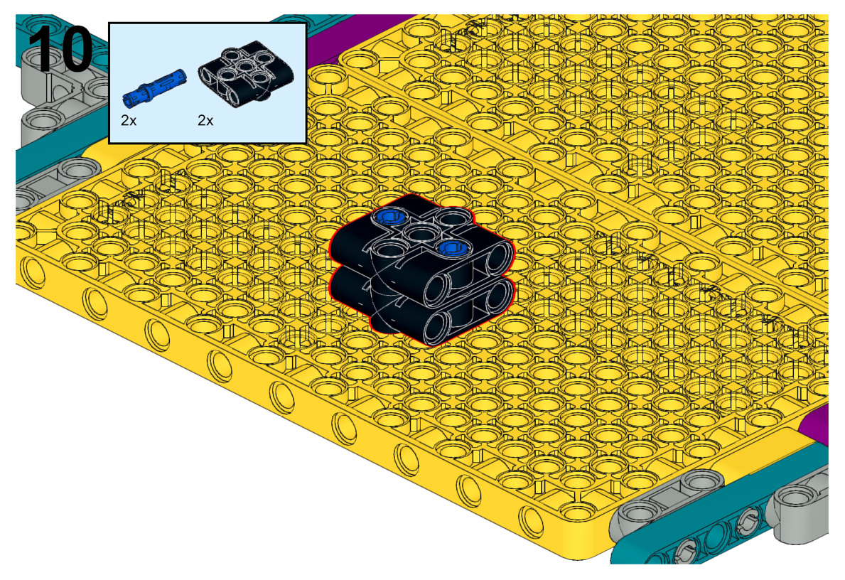 Figure 2.11 – Biscuit elements added to the yellow base plate
