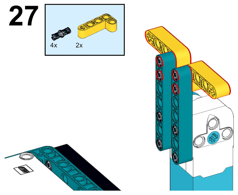 Figure 2.30 – Attach the yellow 2x4 L beams
