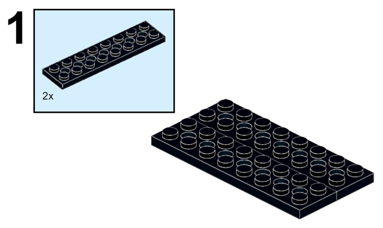 Figure 2.48 – Two black 2x8 bricks
