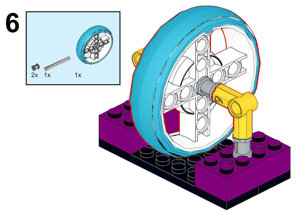 Figure 2.53 – Add the tire to the middle of a 5L axle
