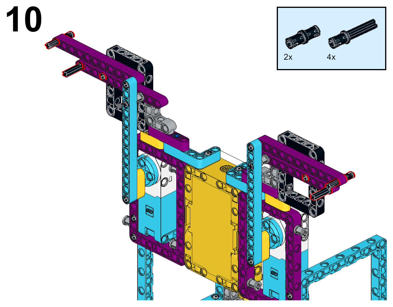 Figure 4.11 – Adding pins to extend the wings
