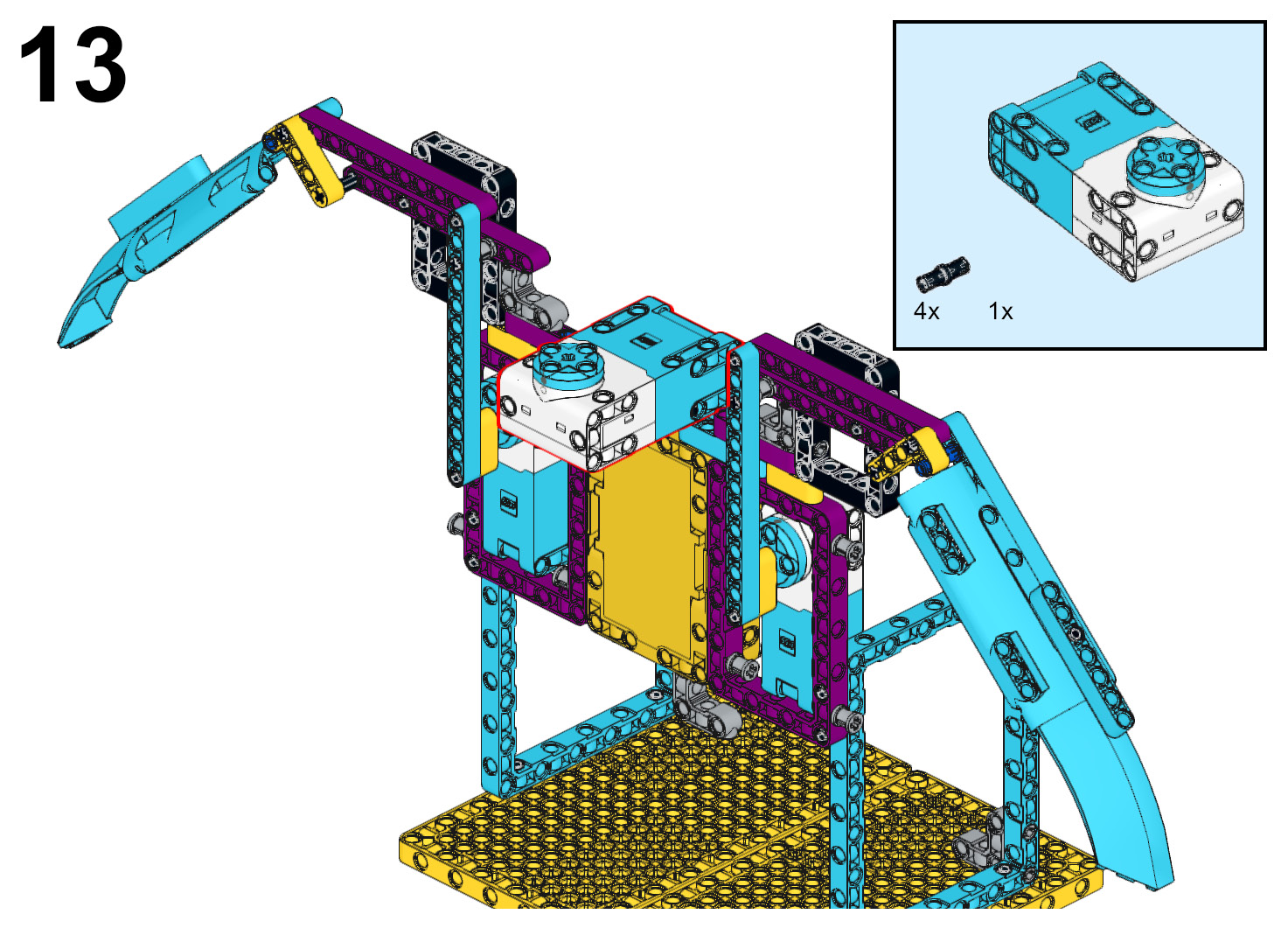 Figure 4.14 – Attaching the large motor to the Intelligent Hub
