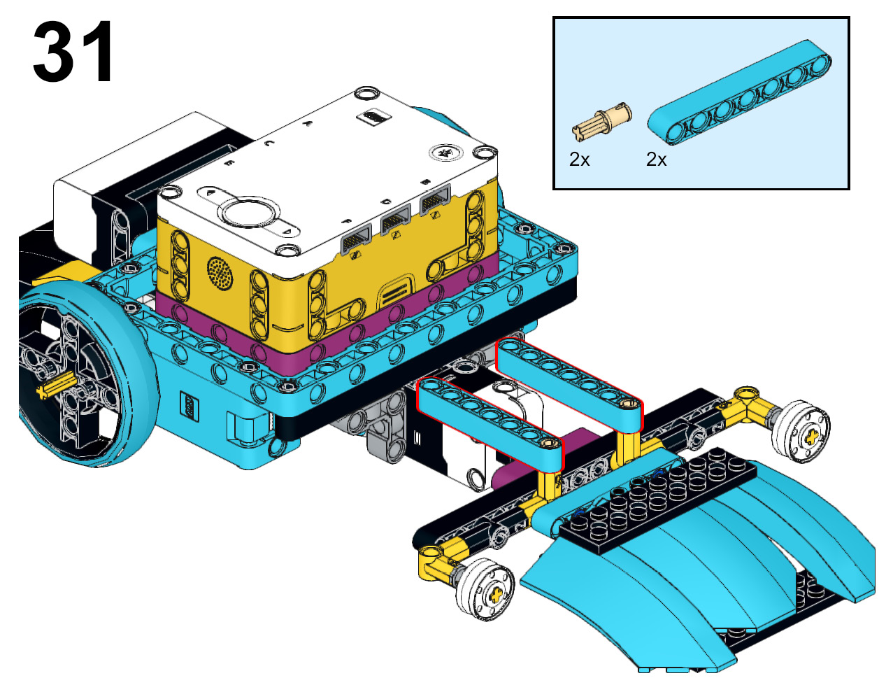 Figure 5.32 – Adding the beam to the top of the plow
